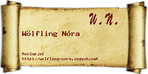 Wölfling Nóra névjegykártya